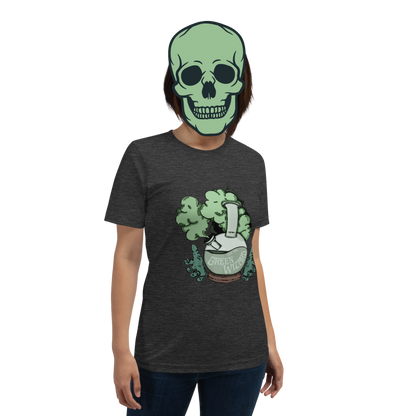 ask the green wizard t-shirt model in grey - gaslit apparel