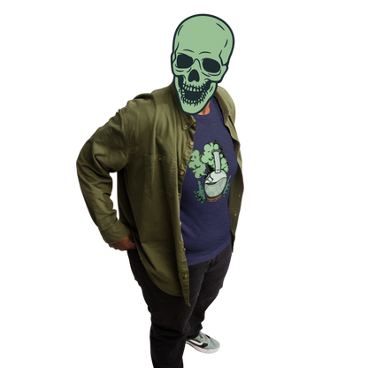 ask the green wizard t-shirt model in navy - gaslit apparel
