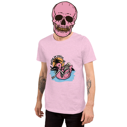 dying to retire t-shirt model in pink - gaslit apparel