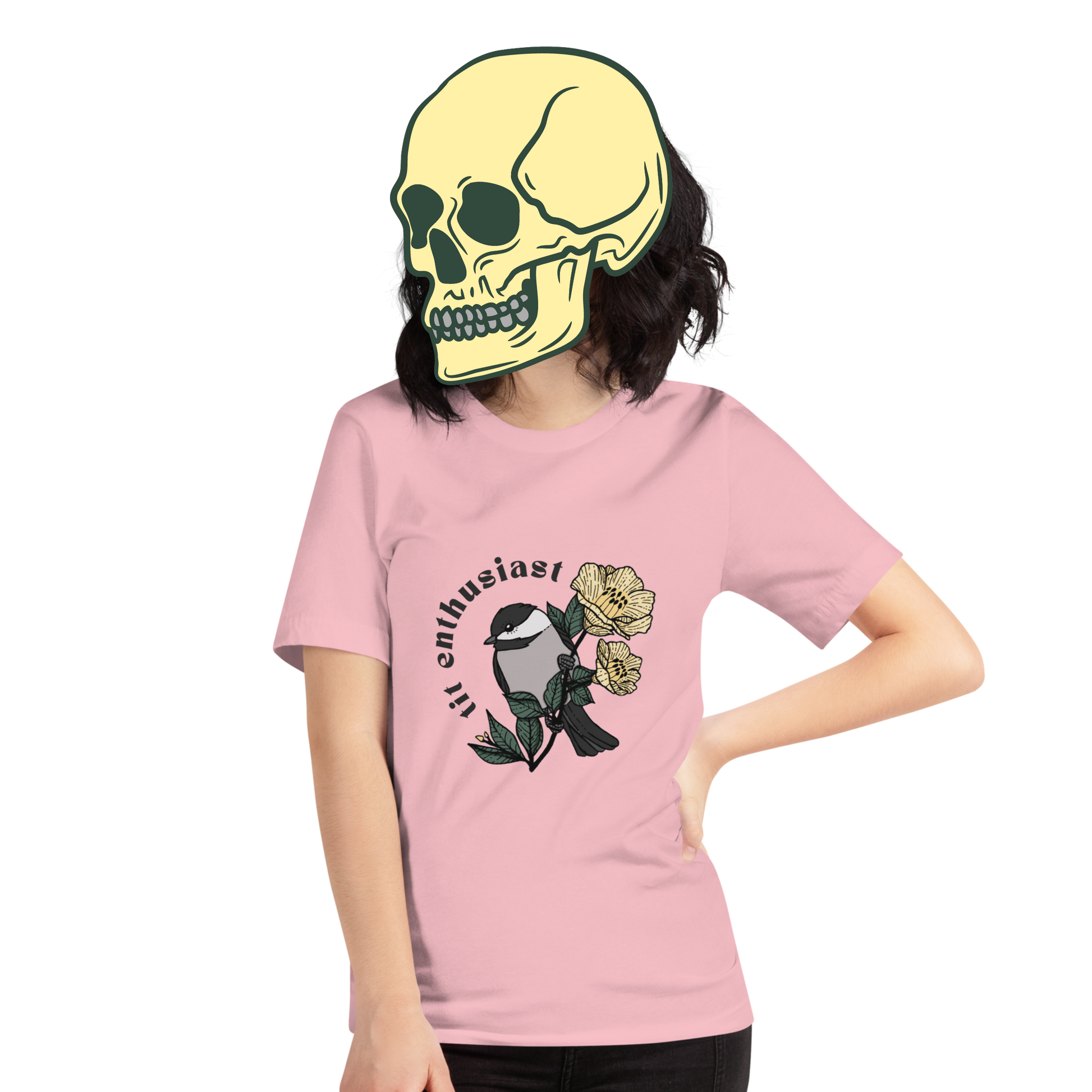 tit enthusiast t-shirt model in pink - gaslit apparel