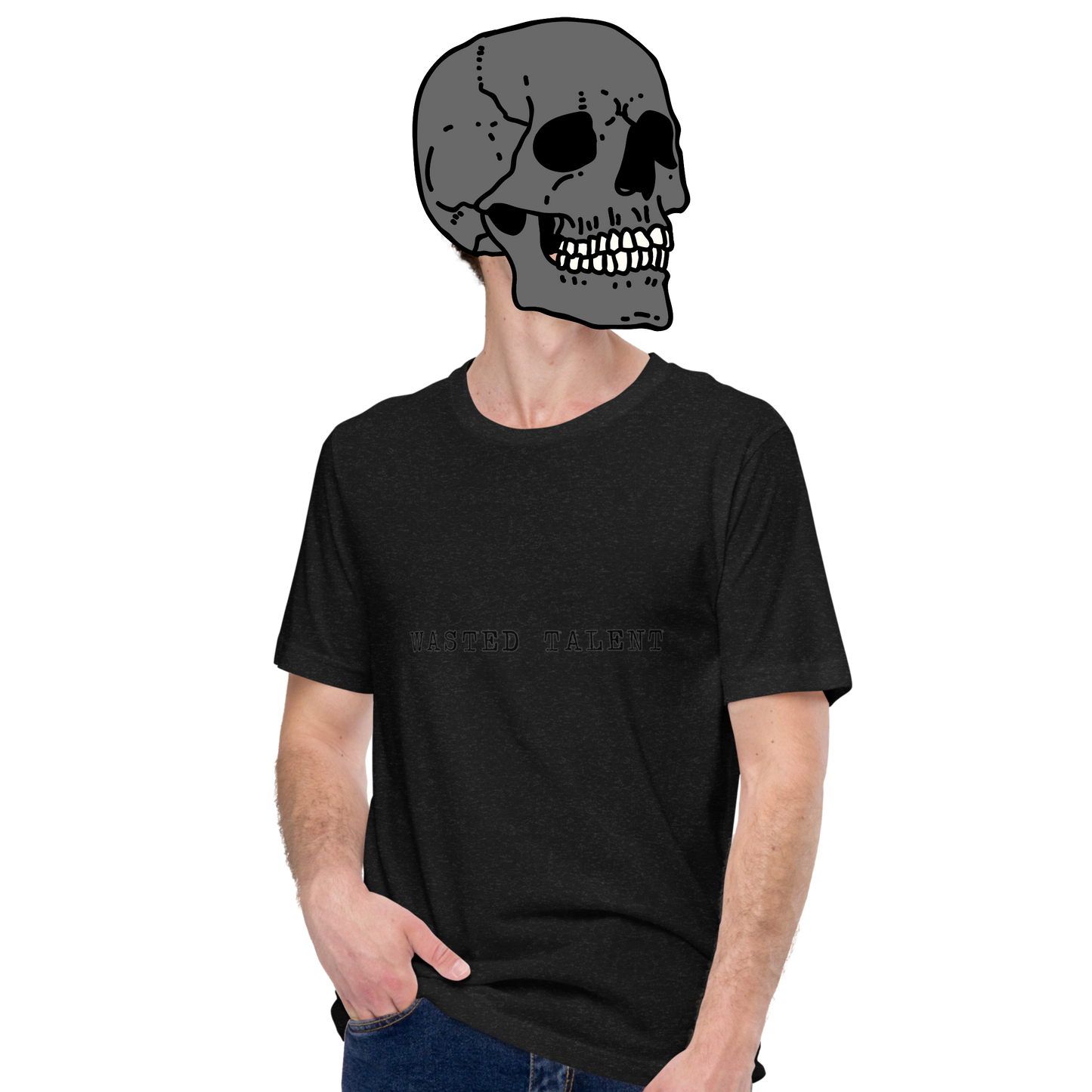 wasted talent t-shirt model in black - gaslit apparel