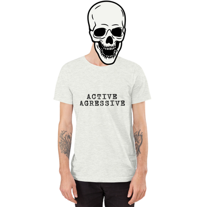 active aggressive t-shirt model in white - gaslit apparel