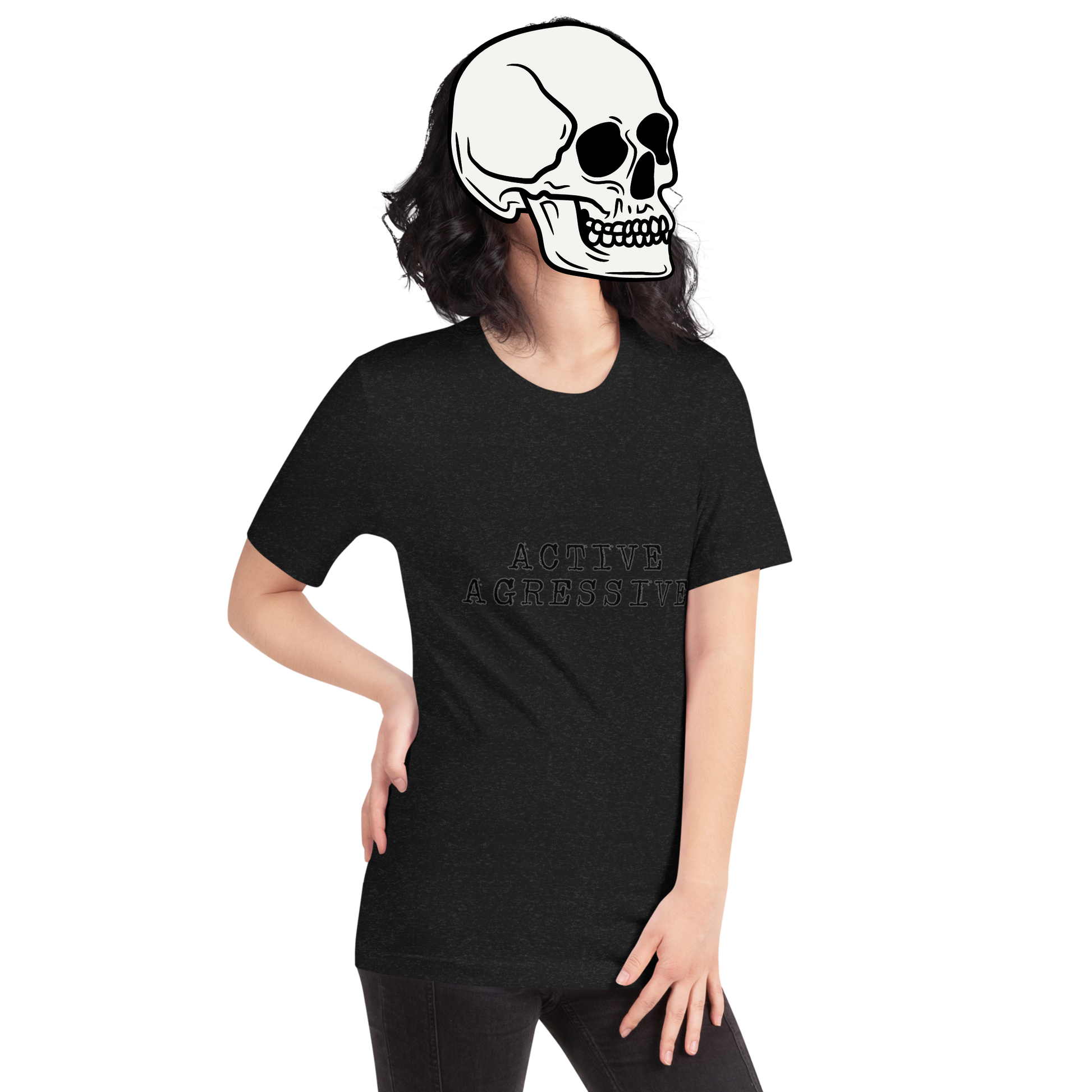 active aggressive t-shirt model in black - gaslit apparel