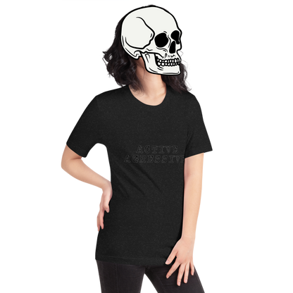 active aggressive t-shirt model in black - gaslit apparel