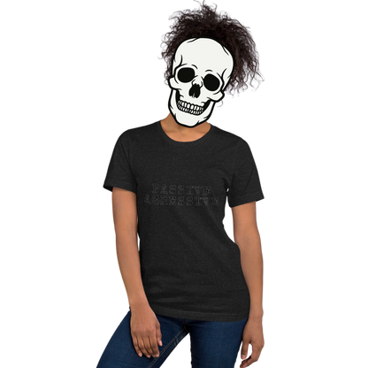 passive aggressive t-shirt model in black - gaslit apparel