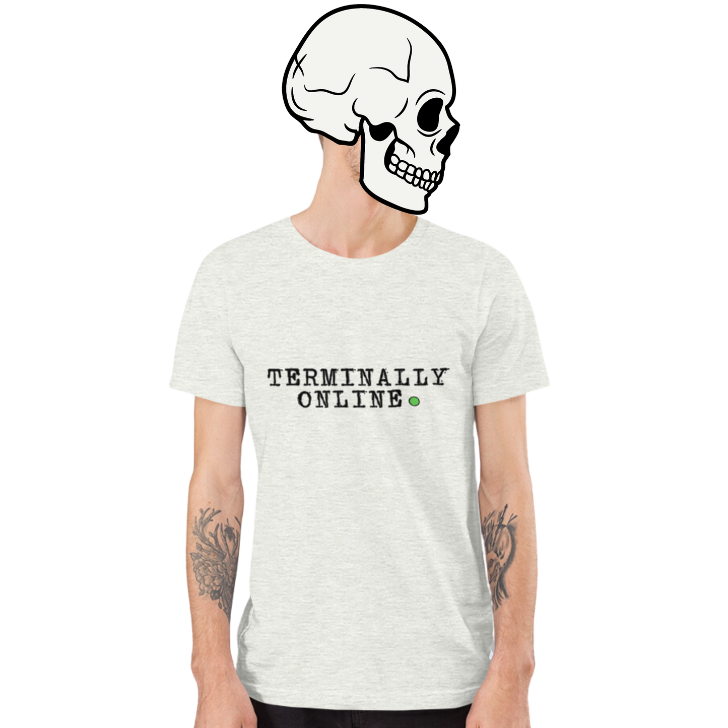 terminally online t-shirt model in white - gaslit apparel