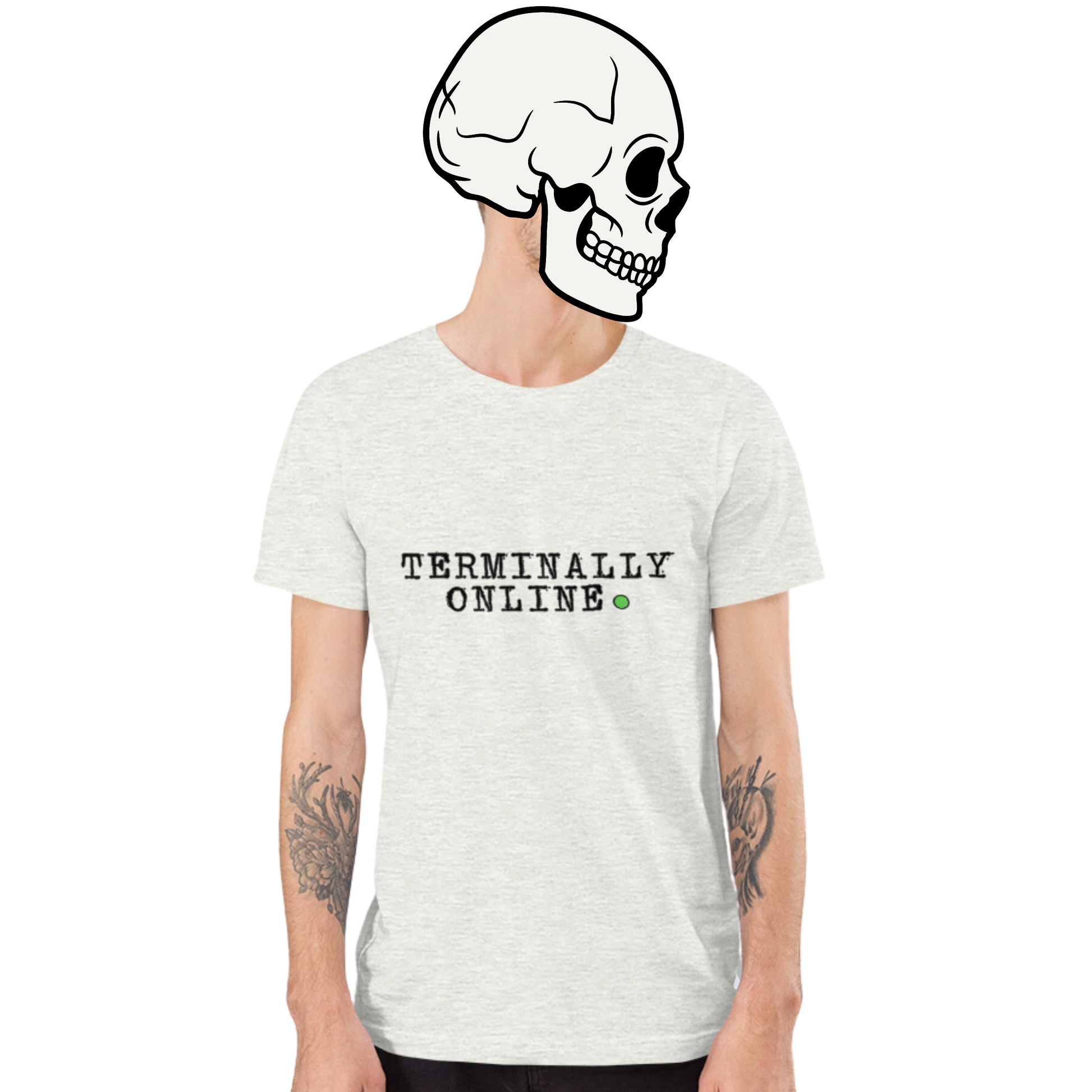 terminally online t-shirt model in white - gaslit apparel