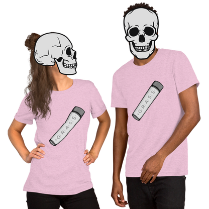 touch some grass t-shirt models in pink - gaslit apparel