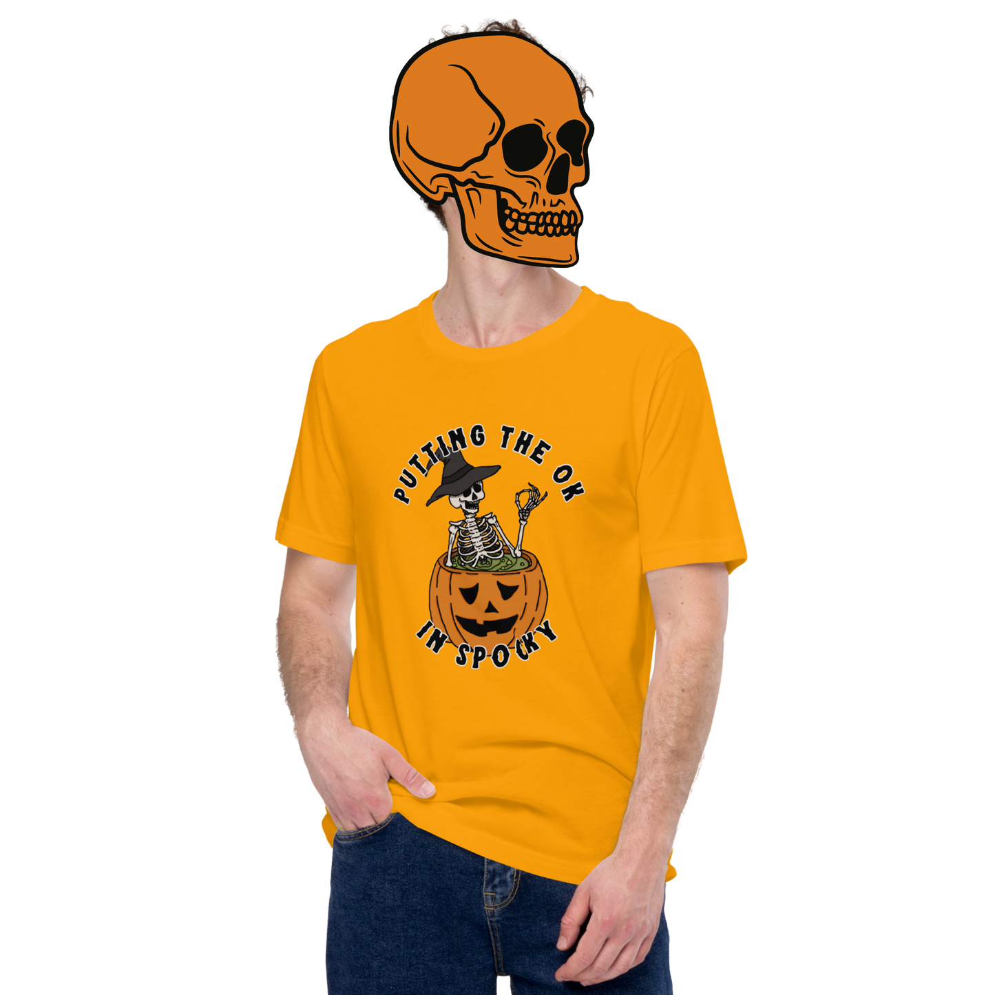 spo(ok)y t-shirt model in pumpkin - gaslit apparel