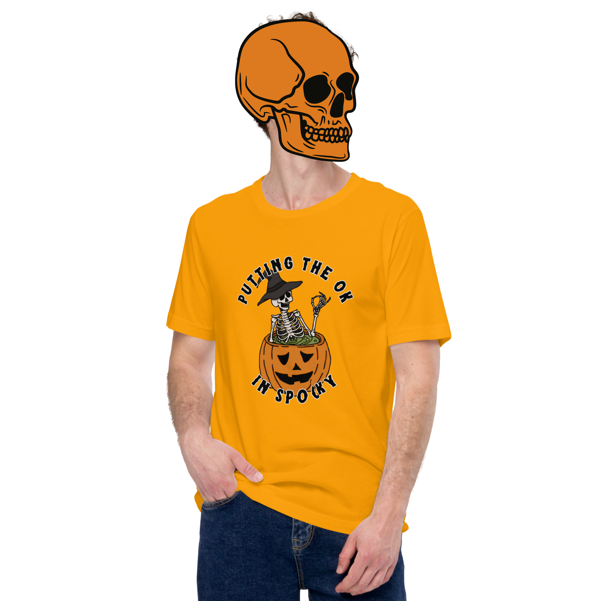 spo(ok)y t-shirt model in pumpkin - gaslit apparel