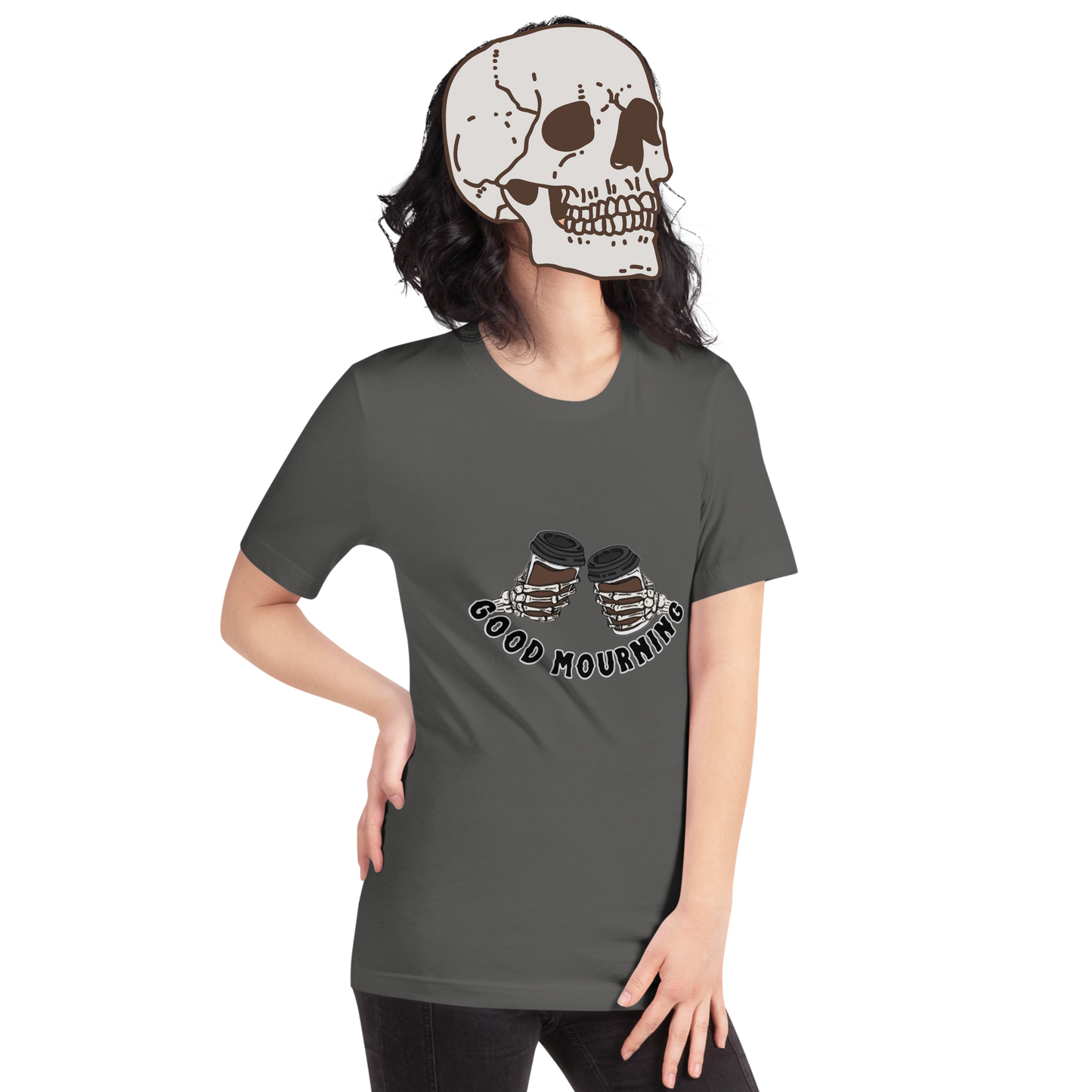good mourning t-shirt model in grey - gaslit apparel