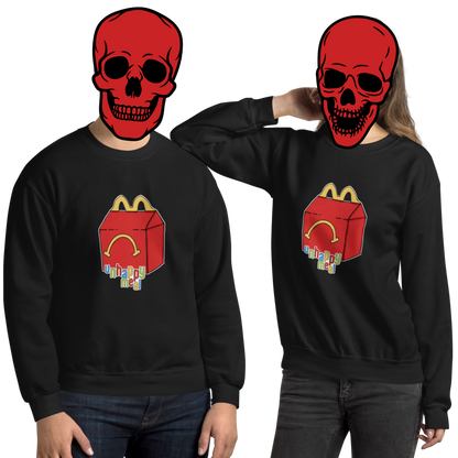 unhappy meal sweatshirt models in black - gaslit apparel