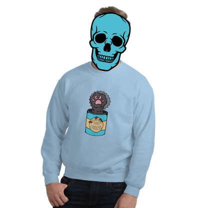 show me your beans sweatshirt model in light blue - gaslit apparel
