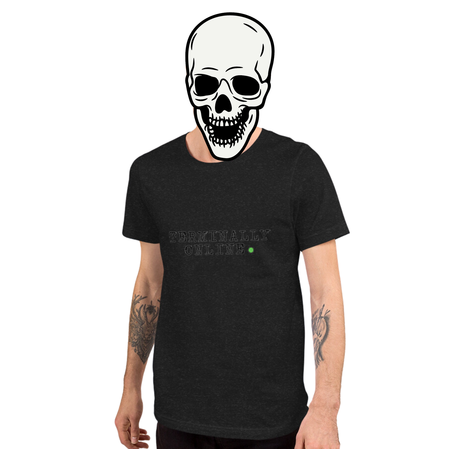 terminally online t-shirt model in black - gaslit apparel