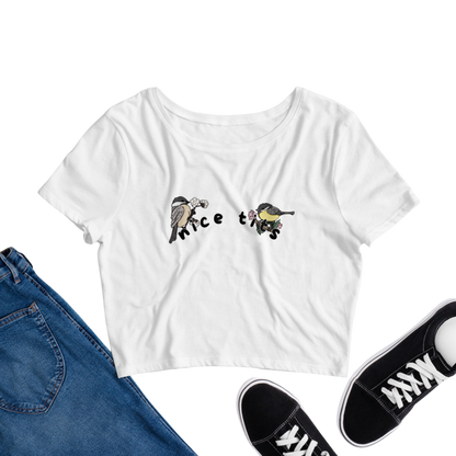 nice tits cropped t-shirt in white - gaslit apparel