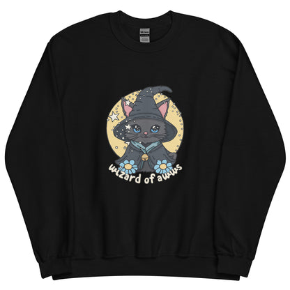 wizard of awws sweatshirt in black - gaslit apparel