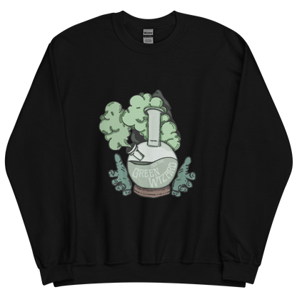 ask the green wizard sweatshirt in black - gaslit apparel