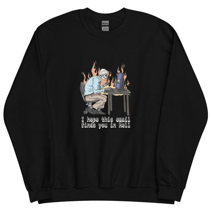 i hope this emails finds you in hell sweatshirt in black - gaslit apparel