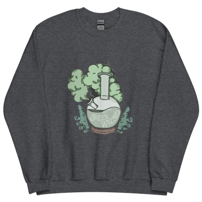 ask the green wizard sweatshirt in dark grey - gaslit apparel