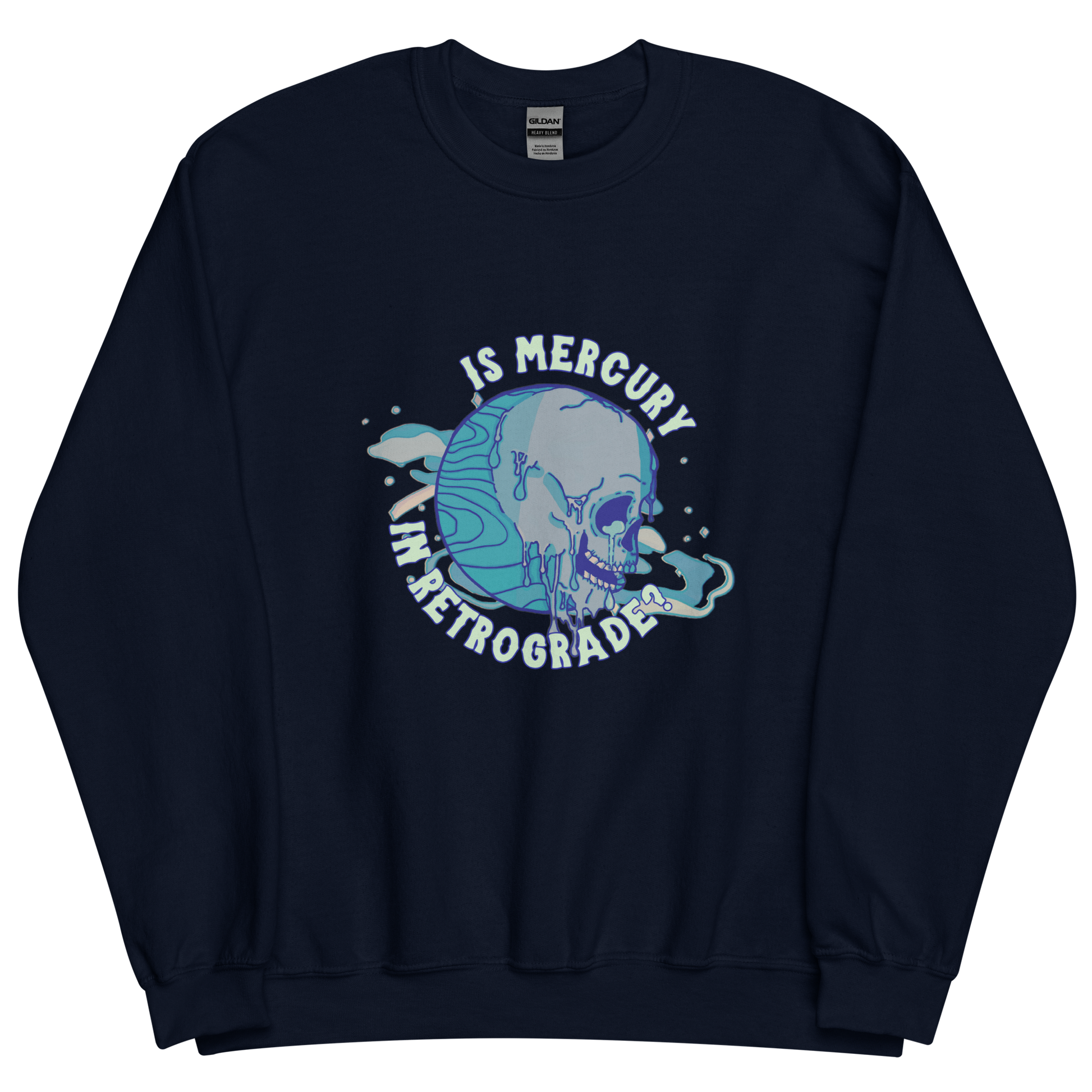 is mercury in retrograde? sweatshirt in navy - gaslit apparel