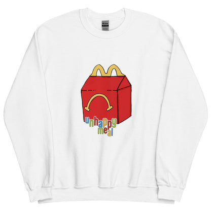 unhappy meal sweatshirt in white - gaslit apparel