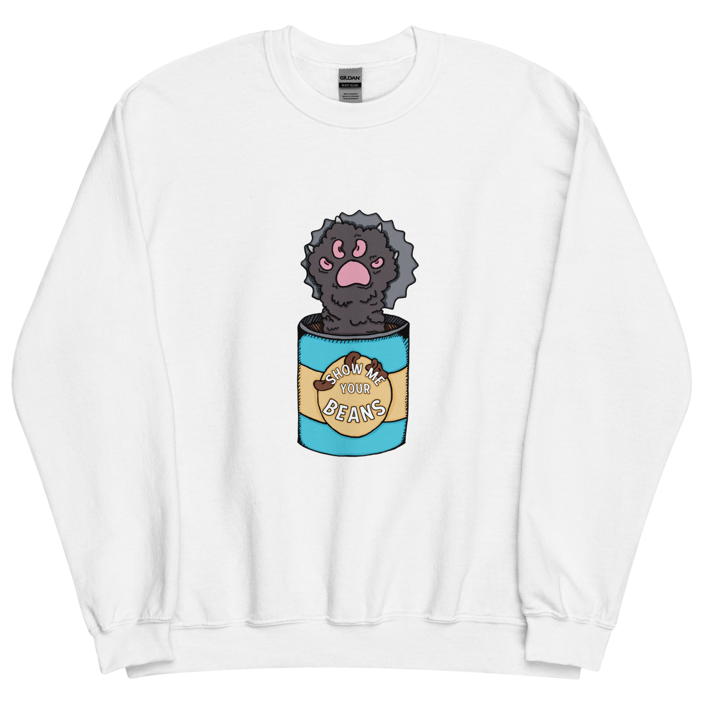 show me your beans sweatshirt in white - gaslit apparel