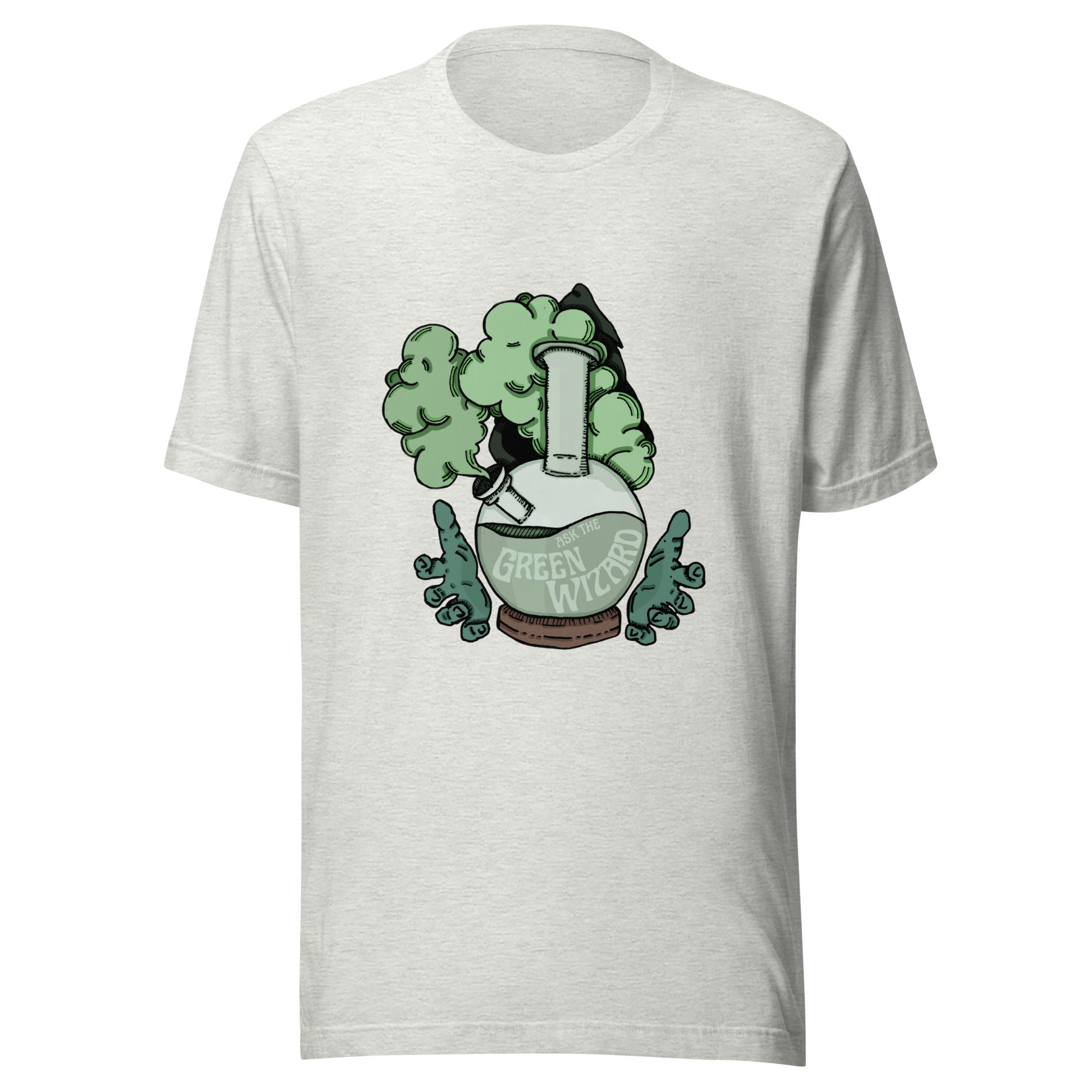 ask the green wizard t-shirt in white - gaslit apparel