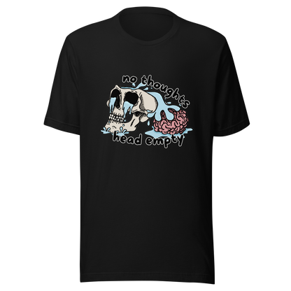 no thoughts head empty t-shirt in black - gaslit apparel