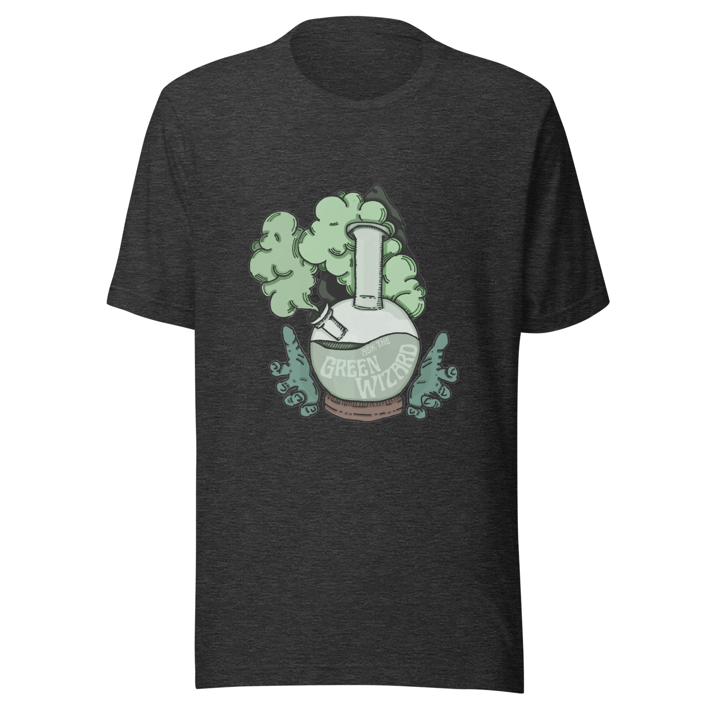 ask the green wizard t-shirt in grey - gaslit apparel