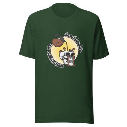 dead inside but caffeinated t-shirt in forest - gaslit apparel