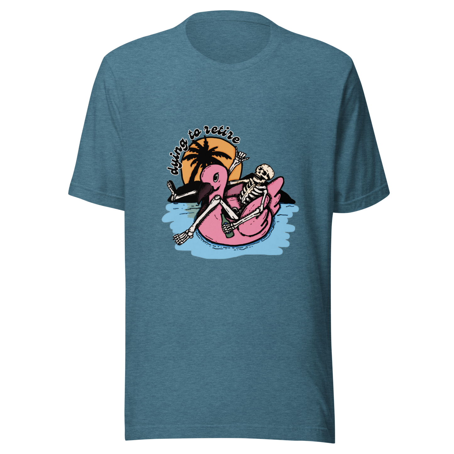 dying to retire t-shirt in teal - gaslit apparel