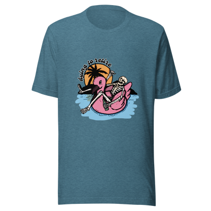 dying to retire t-shirt in teal - gaslit apparel
