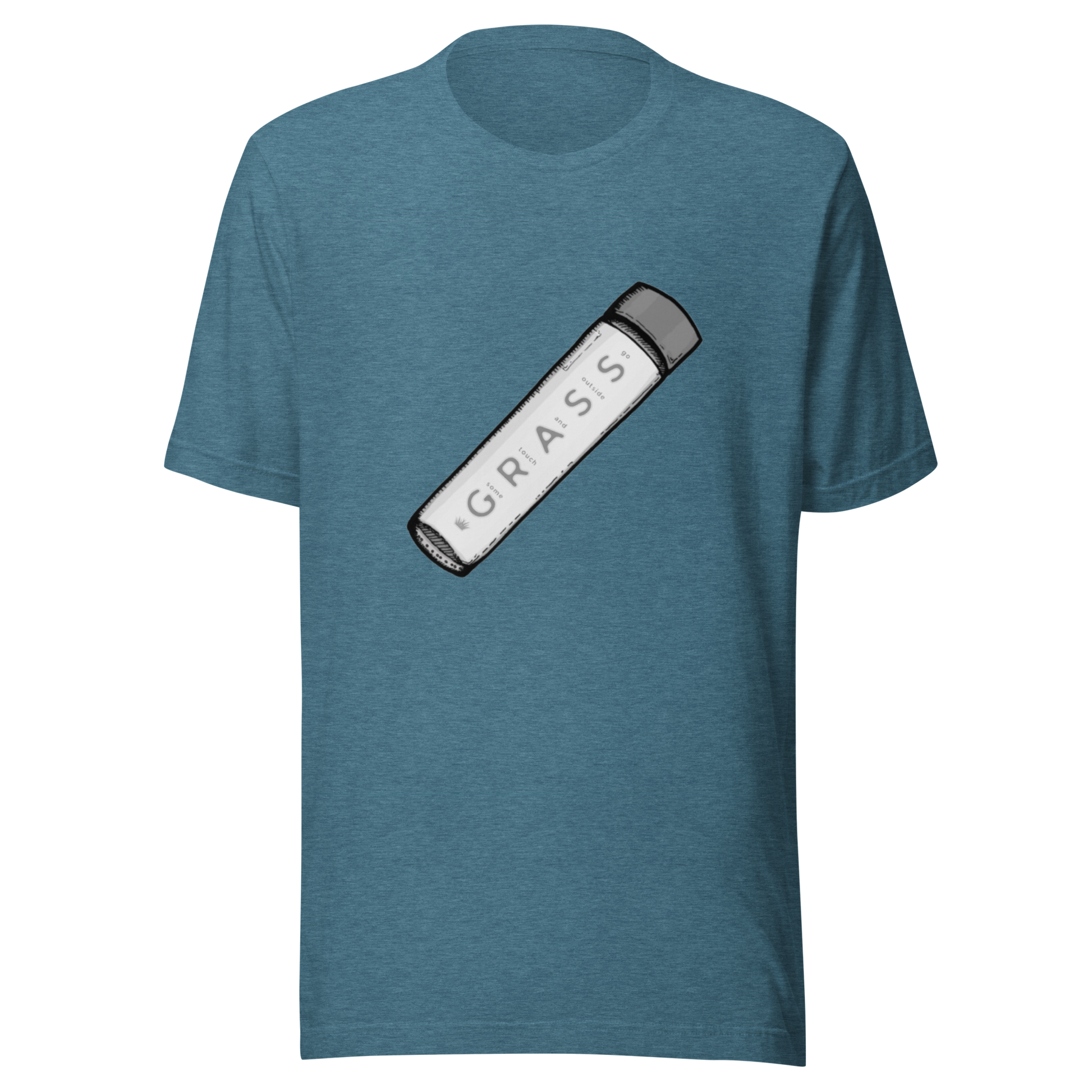 touch some grass t-shirt in teal - gaslit apparel