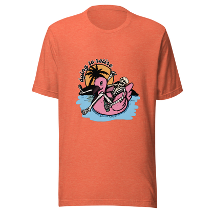 dying to retire t-shirt in orange - gaslit apparel