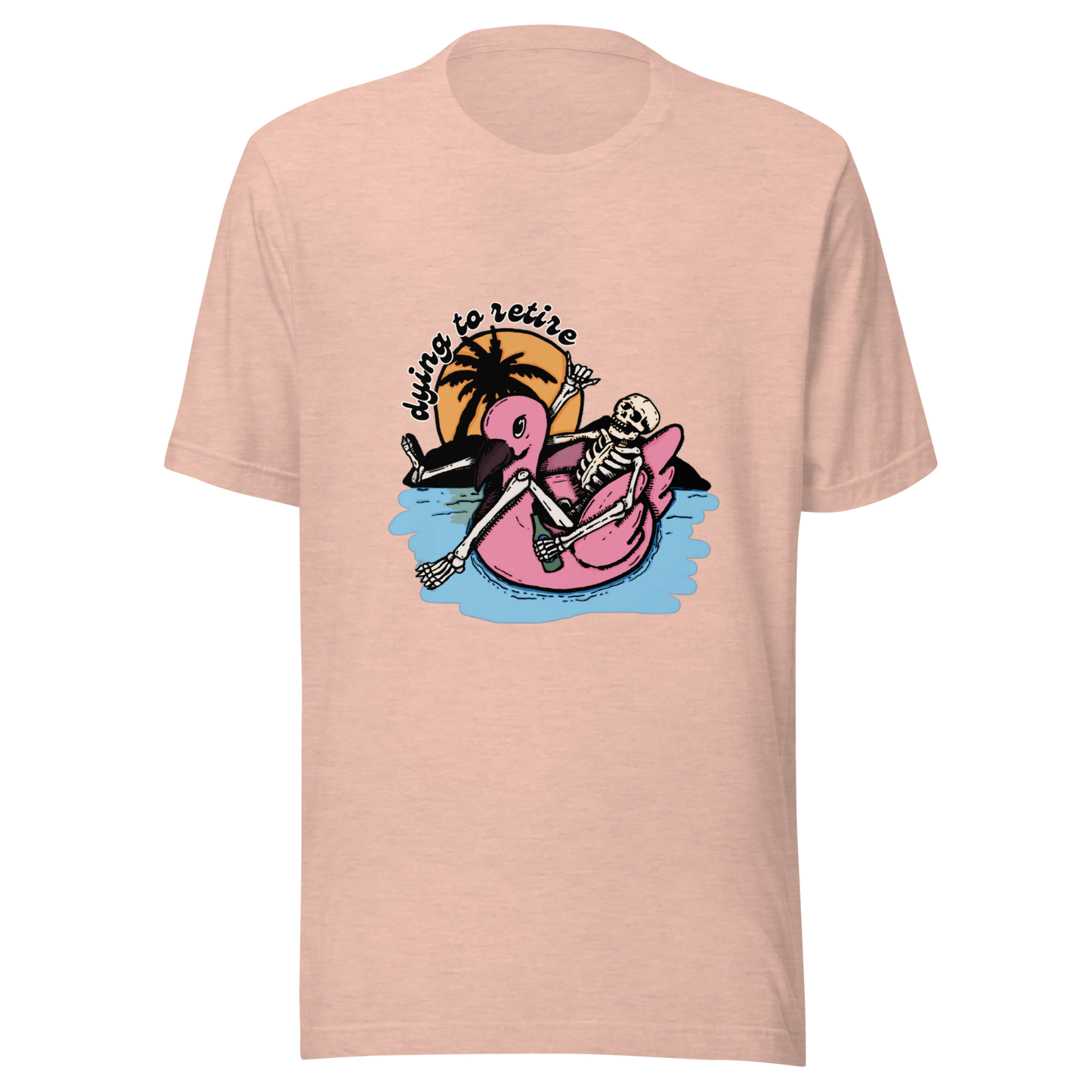 dying to retire t-shirt model in peach - gaslit apparel