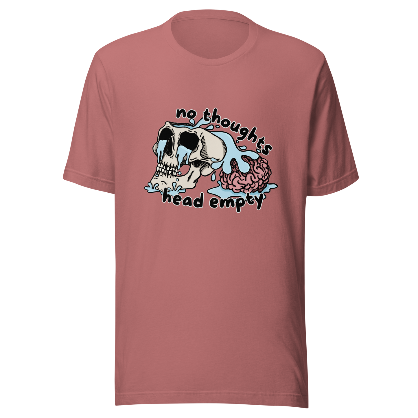 no thoughts head empty t-shirt in mauve - gaslit apparel