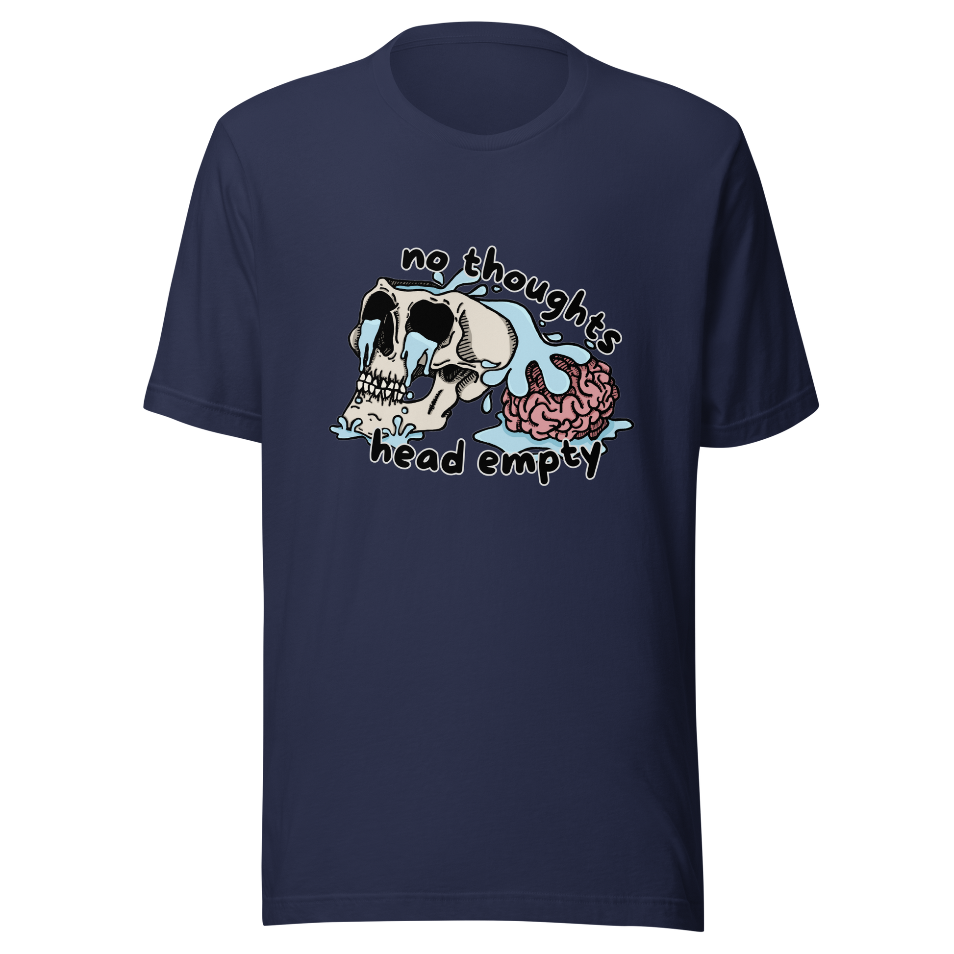 no thoughts head empty t-shirt in navy - gaslit apparel