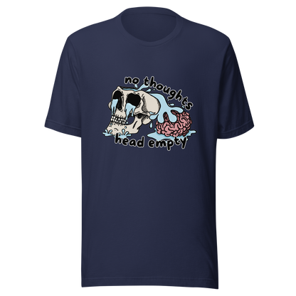 no thoughts head empty t-shirt in navy - gaslit apparel