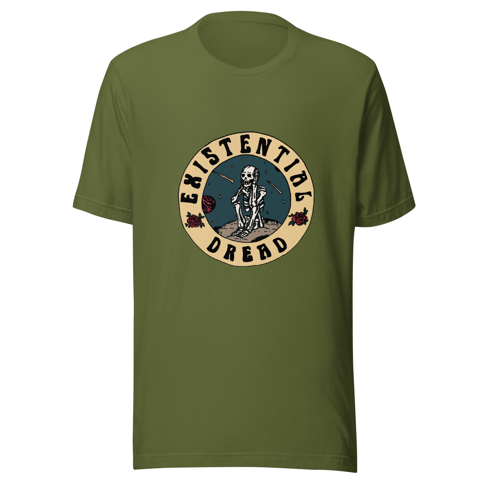 existential dread t-shirt in olive - gaslit apparel