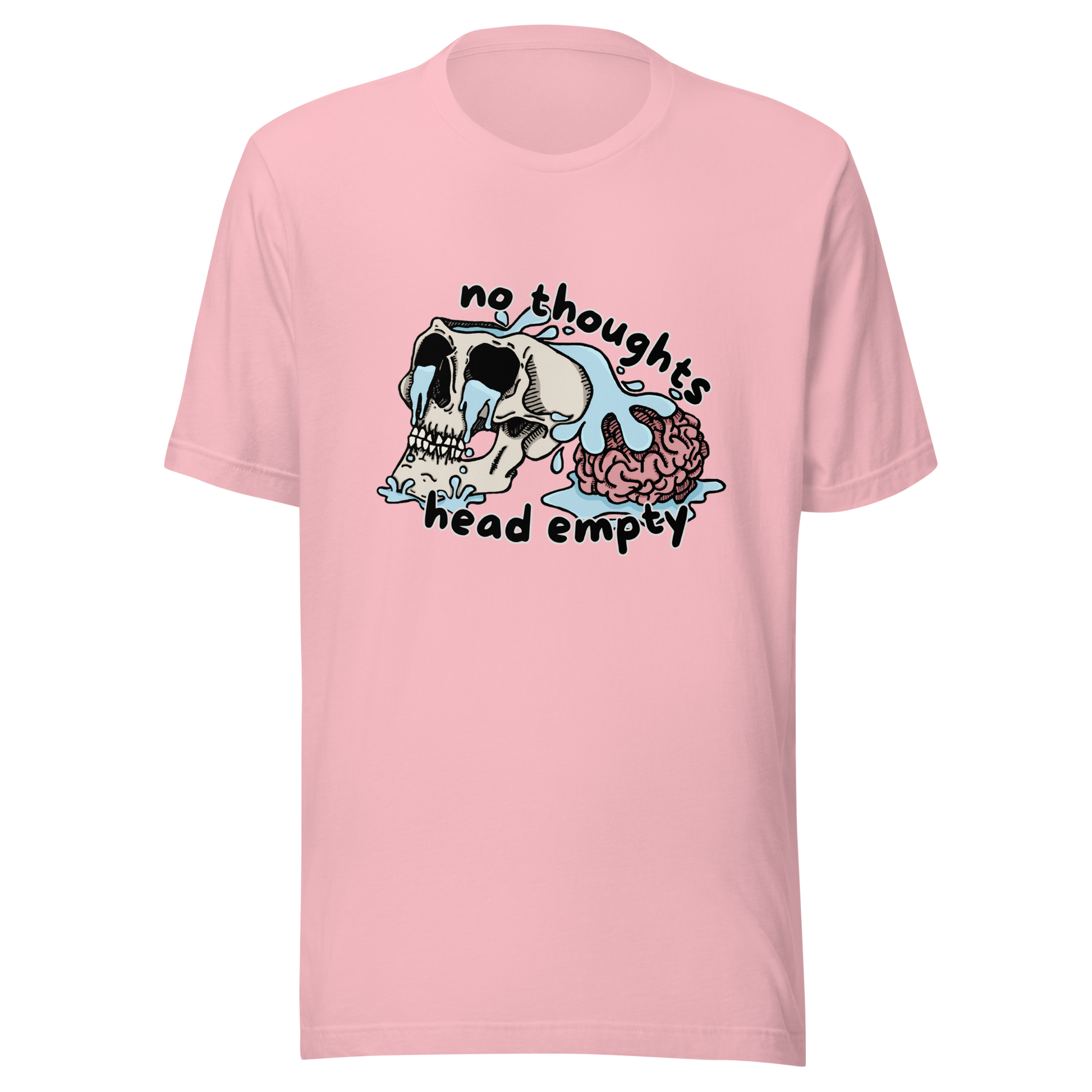 no thoughts head empty t-shirt in pink - gaslit apparel