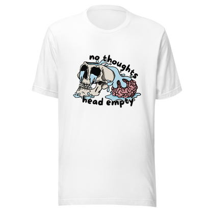 no thoughts head empty t-shirt in white - gaslit apparel