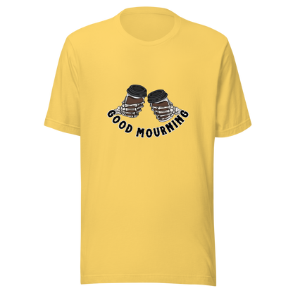 good mourning t-shirt in yellow - gaslit apparel