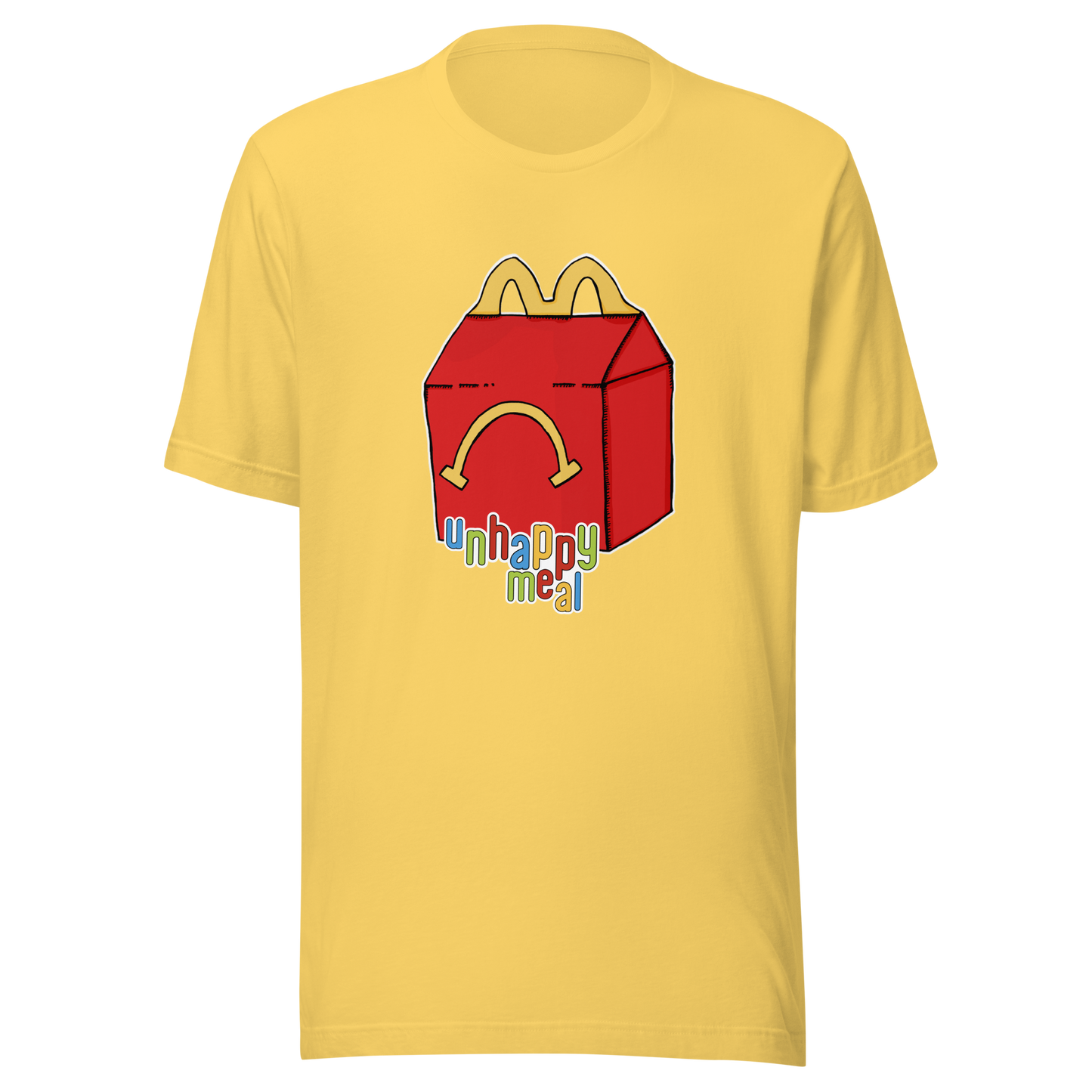 unhappy meal t-shirt in yellow - gaslit apparel