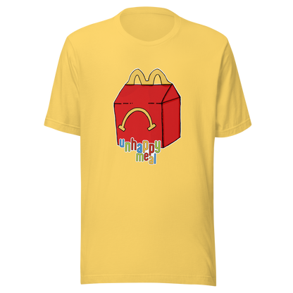 unhappy meal t-shirt in yellow - gaslit apparel