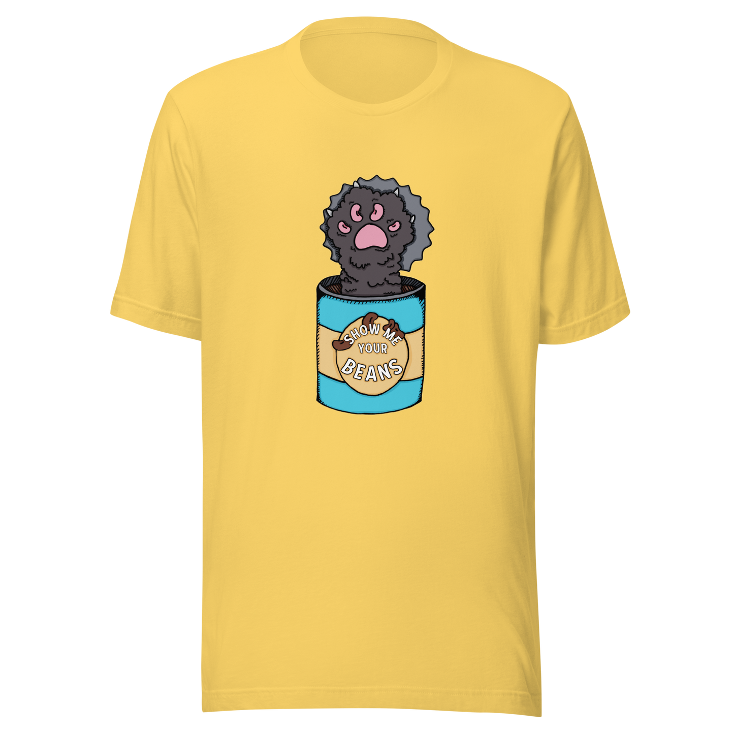 show me your beans t-shirt in yellow - gaslit apparel