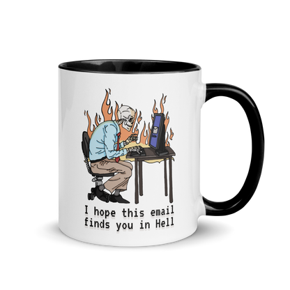 i hope this emails finds you in hell mug, right handle - gaslit apparel